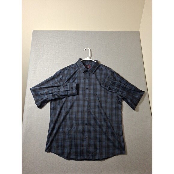 Untuckit Bacaro Slim Fit Button Up Shirt Men's XL Plaid 100% Polyester - Picture 1 of 6